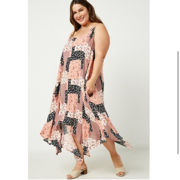 Hayden Plus Asymmetrical Pink and Black Dress with pockets size 2XL - Picture 4 of 9